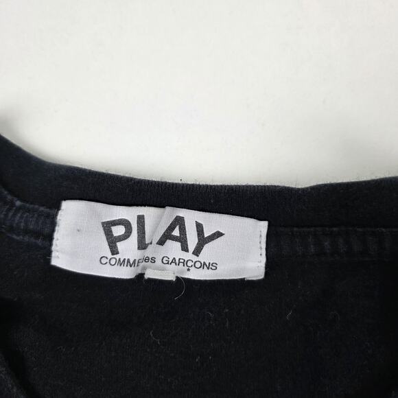 Comme des Garcons Play Shirt Mens Small Black Red Heart Made in Japan AZ-T214 - Picture 2 of 10